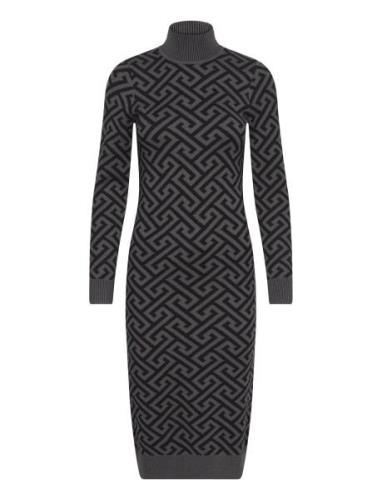 Vmaria Ls High-Neck Calf Dress Rep Black Vero Moda