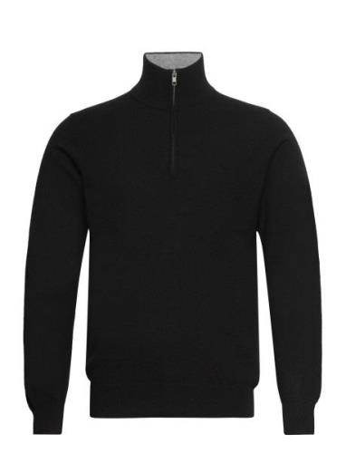 Man Half Zip Black Davida Cashmere