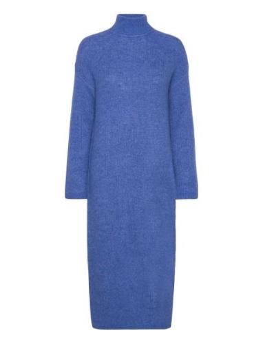 Slfmaline Ls Knit Dress High Neck Noos Blue Selected Femme
