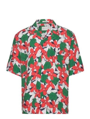 Rel Viscose Floral Print Ss Shirt Green GANT