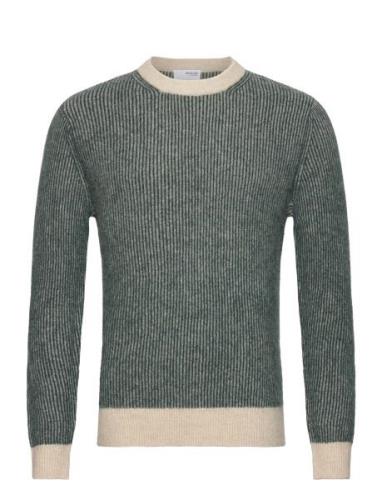 Slhrai Ls Knit Crew Neck Noos Khaki Selected Homme