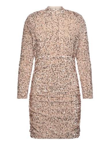 Vmbella Ls Short Dress Jrs Beige Vero Moda