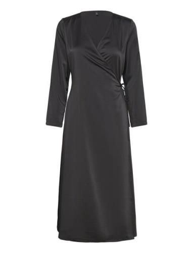 Onlthalia L/S Wrap Midi Dress Bf Ptm Black ONLY