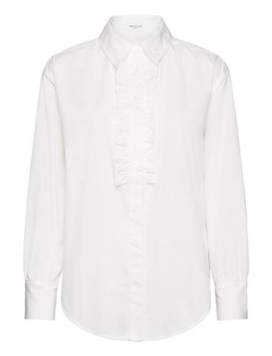 Rwsebony Shirt W/Ruffles White Rosemunde