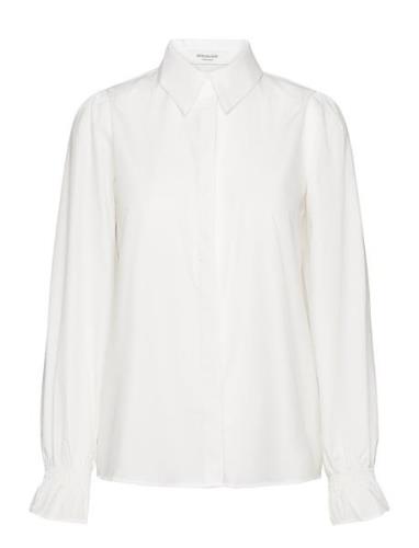 Shirt W/ Smock Detail White Rosemunde