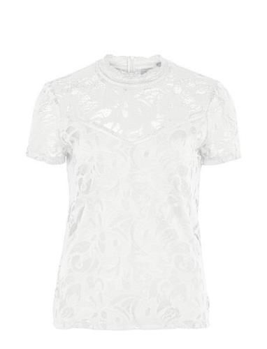 Vistasia Lace S/S Top - Noos White Vila