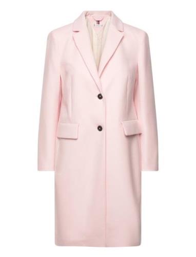 Classic Light Wool Blend Coat Pink Tommy Hilfiger