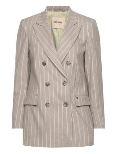 Mmmilla Stripe Blazer Beige MOS MOSH