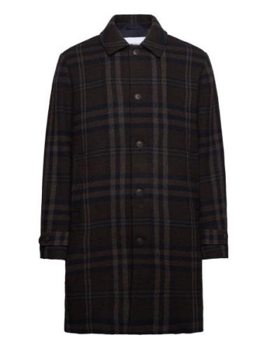 Mckay Check Wool Coat Brown Les Deux