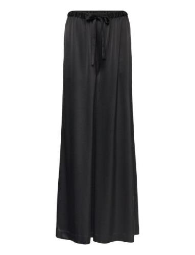 Cropped Satin Wide-Leg Pant Black Polo Ralph Lauren