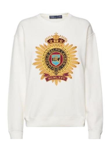 Embroidered-Crest Fleece Sweatshirt White Polo Ralph Lauren