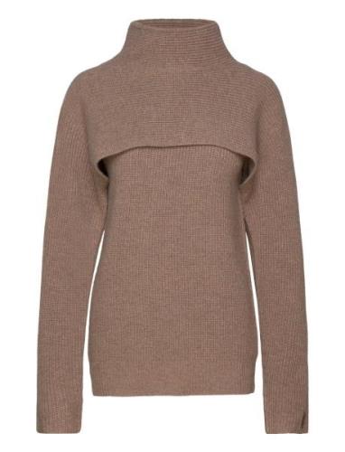 Recycled Wool Overlay Sweater Brown Calvin Klein