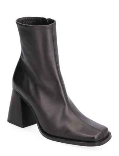 South Black Leather Ankle Boots Black ALOHAS