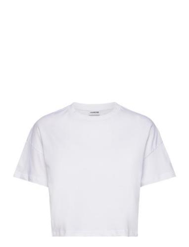 Nmalena S/S O-Neck Semicrop Top Fwd Noos White NOISY MAY