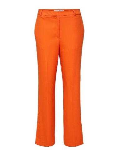 Slfmyla-Mynella Hw Straight Pant Curve Orange Selected Femme