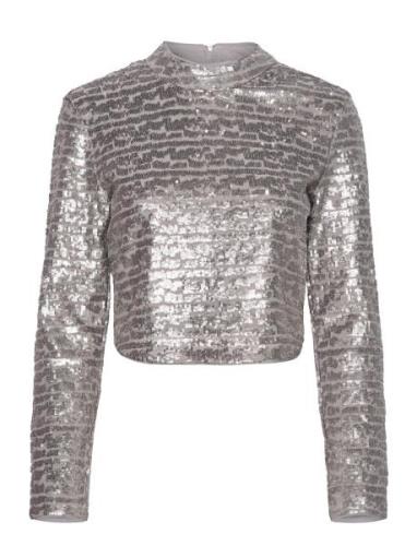 Adalynn Sequin Top Silver French Connection
