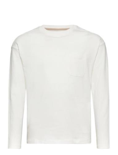 Long Sleeve Cotton T-Shirt White Mango