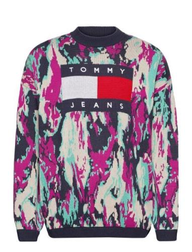 Tjm Tommy Flag Camo Sweater Patterned Tommy Jeans