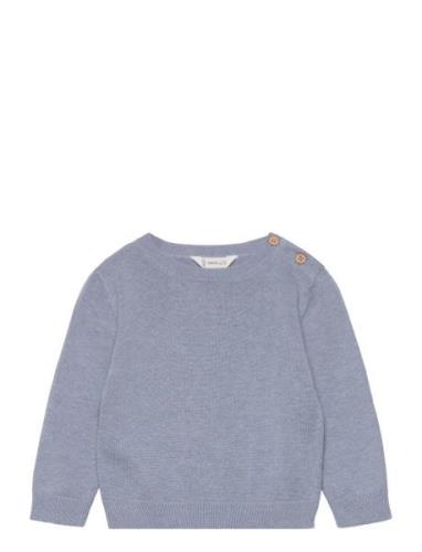 Knit Cotton Sweater Blue Mango