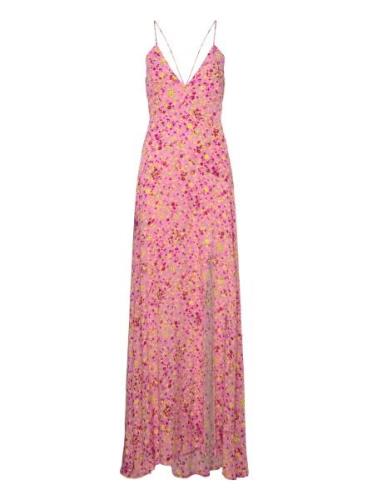 Jacquard Maxi Slip Dress Pink ROTATE Birger Christensen