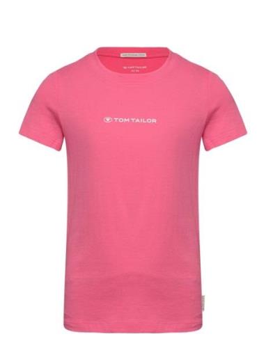 Printed Logo T-Shirt Pink Tom Tailor