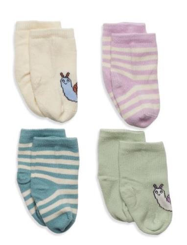 Sock 4P Stripe Amd Snail Patterned Lindex