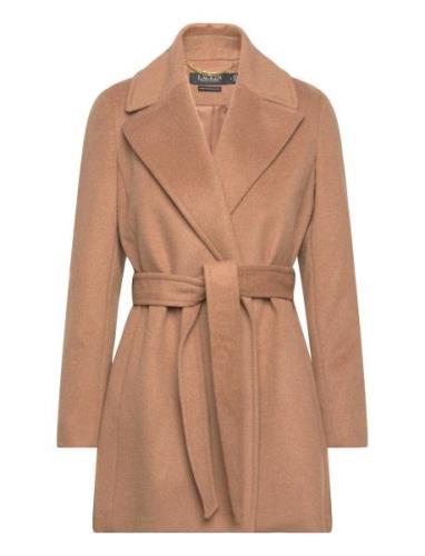 Wool-Blend Wrap Coat Brown Lauren Ralph Lauren