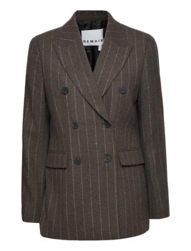 Pinstripe Fitted Blazer Brown REMAIN Birger Christensen