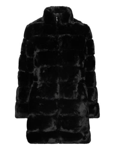 Quilted Faux-Fur Mockneck Coat Black Lauren Ralph Lauren