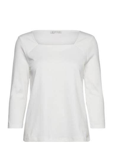 T-Shirt Carré Neck White Tom Tailor