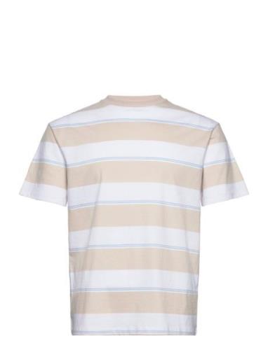 Relaxed Striped T-Shirt Beige Tom Tailor