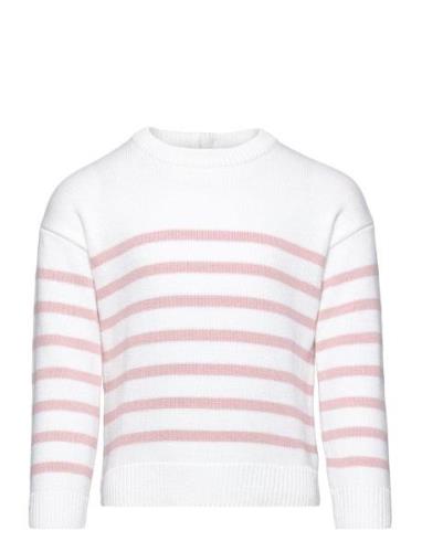 Striped Cotton-Blend Sweater Pink Mango