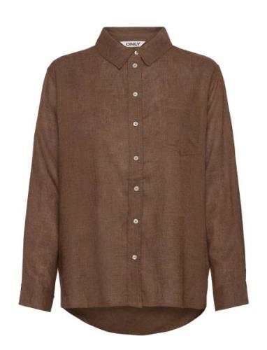 Onltokyo L/S Linen Blend Shirt Pnt Brown ONLY