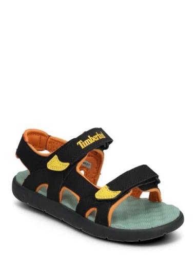 Perkins Row Backstrap Sandal Black W Medium Yellow Black Timberland