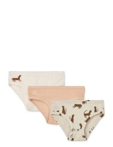 Nanette Printed Briefs 3-Pack Mix Pink Liewood
