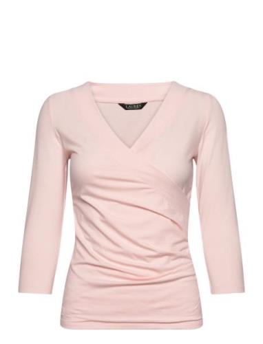 Rayon Spandex Jrsy-3\4-Knt Pink Lauren Ralph Lauren