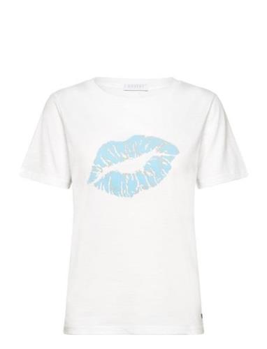 T-Shirt With Kissing Lips - Mid Sle White Coster Copenhagen