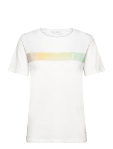 T-Shirt With Gradient Stripe - Mid White Coster Copenhagen