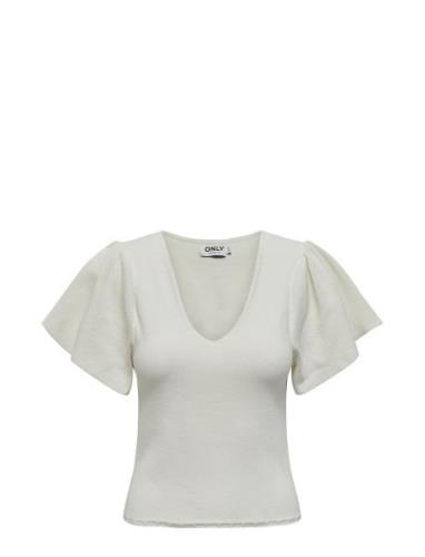 Onlkendra Ss V-Neck Knt White ONLY