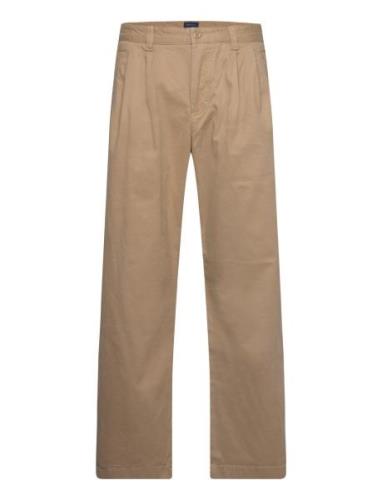 Relaxed Pleated Chinos Beige GANT