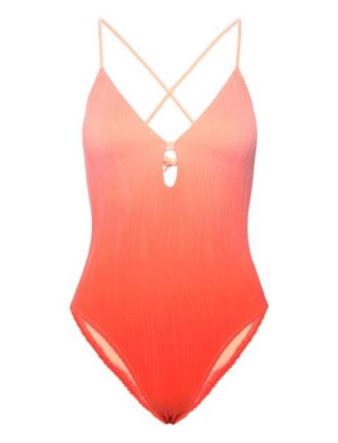 Pulp Swim Bikini Wirefree Plunge T-Shirt Swimsuit Orange Chantelle Bea...