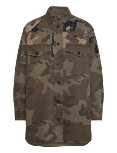 Lily Camo Emb Dress Khaki AllSaints