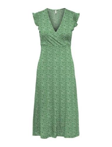 Onlmay Life S/L Wrap Midi Dress Jrs Noos Green ONLY