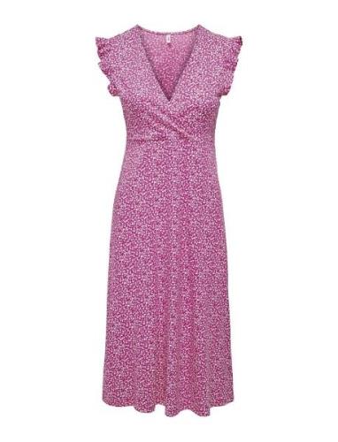 Onlmay S/L Wrap Midi Dress Box Jrs Pink ONLY