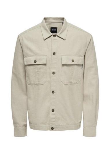 Onskennet Life Ls Linen Overshirt Beige ONLY & SONS