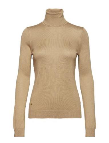 Silk-Blend Roll Neck Beige Lauren Ralph Lauren