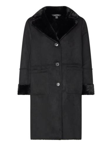 Faux-Shearling & Faux-Suede Coat Black Lauren Ralph Lauren
