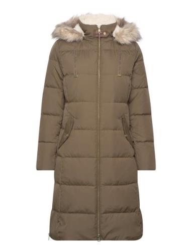 Faux Fur–Trim Hooded Down Coat Brown Lauren Ralph Lauren