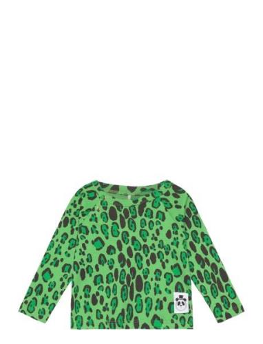 Leopard Raglan Ls Tee Green Mini Rodini