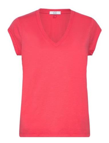 Cc Heart Basic V-Neck T-Shirt Pink Coster Copenhagen